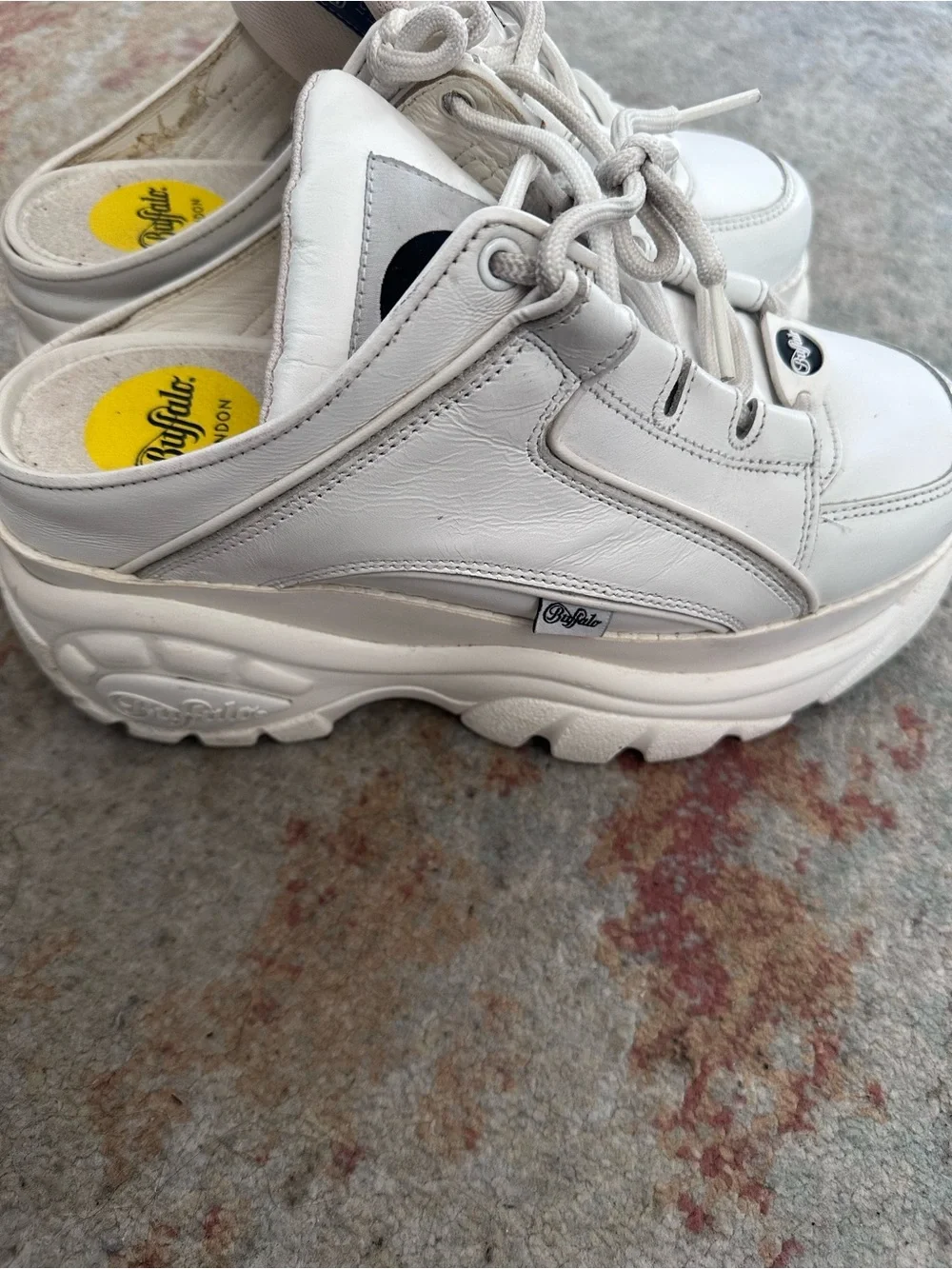 Buffalo London Women's White Platform Sneakers